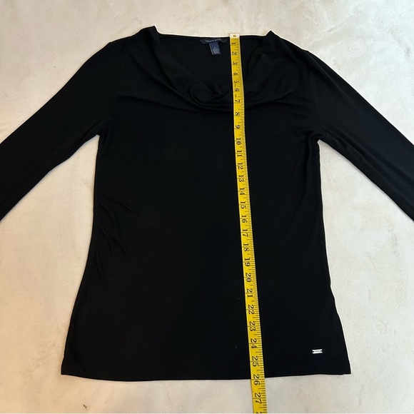 Tommy Hilfiger | Black Cowl Neck Fitted Long Sleeve Top Size M - Picture 6 of 8